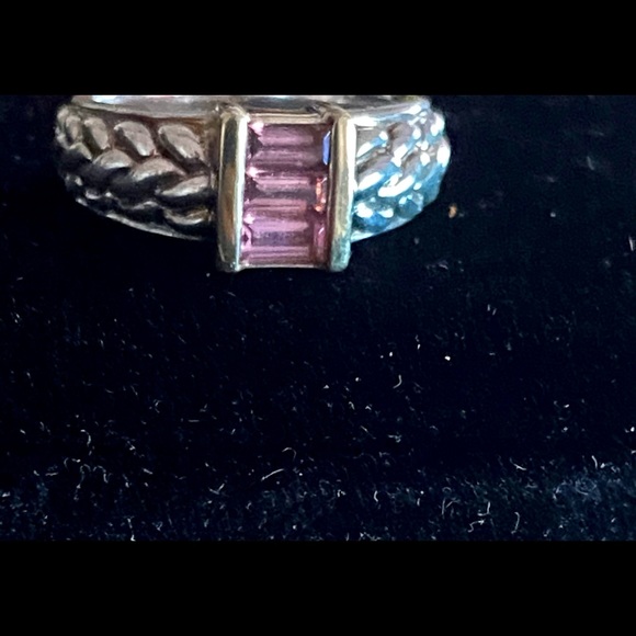 Estate 14k and silver tournaline ring - Picture 2 of 2